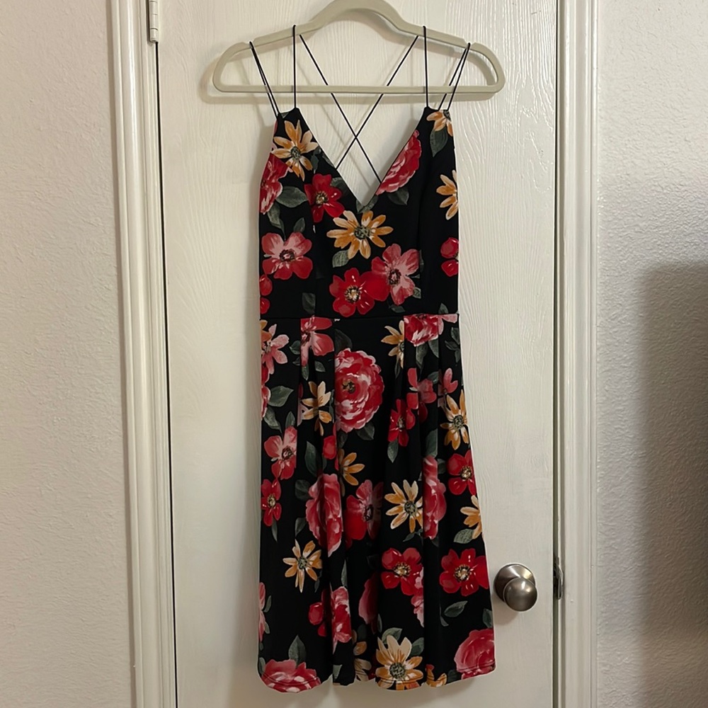 Floral spaghetti strap plus size dress